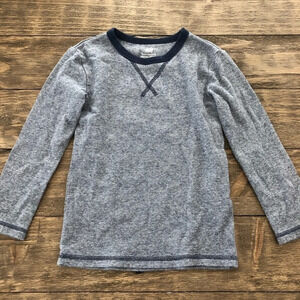H&M Basic US 4-6 Years Organic Cotton Blue Micro stripe Crewneck Tee T Shirt Top